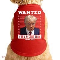 Wanted For A Second Term Trump 2024 Mugshot Doggie Tank thumb 0
