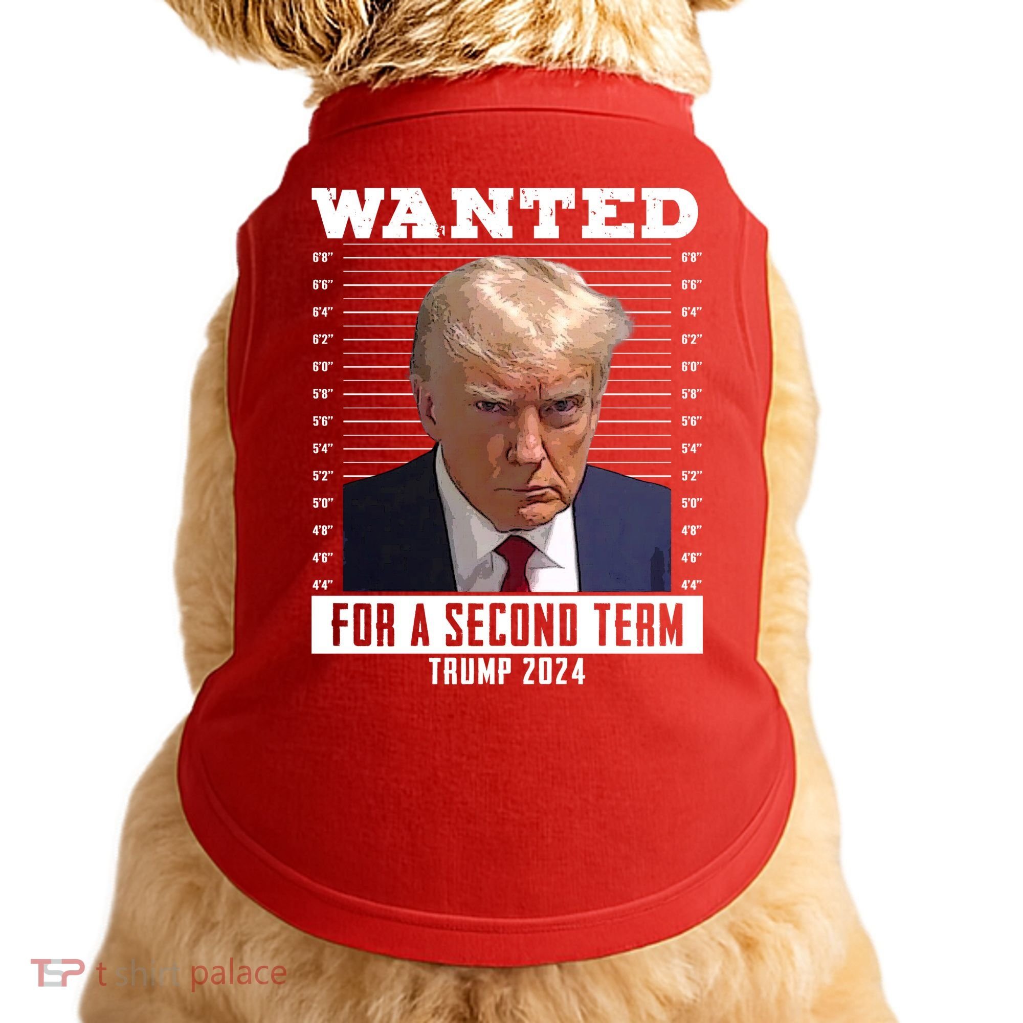 Wanted For A Second Term Trump 2024 Mugshot Doggie Tank
