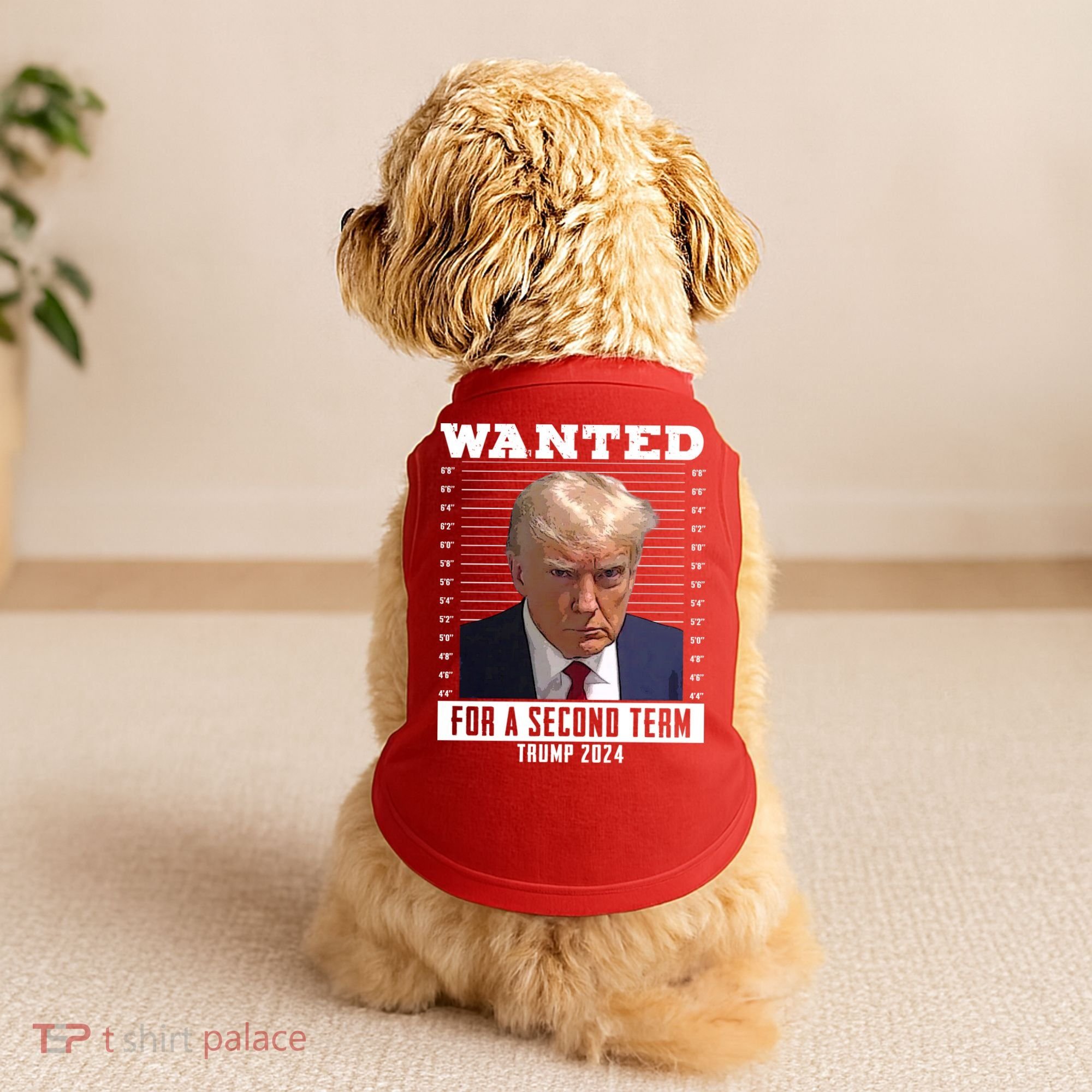Wanted For A Second Term Trump 2024 Mugshot Doggie Tank