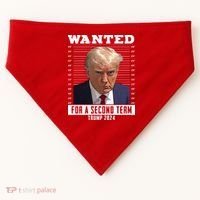 Wanted For A Second Term Trump 2024 Mugshot USA-Made Doggie Bandana thumb 0