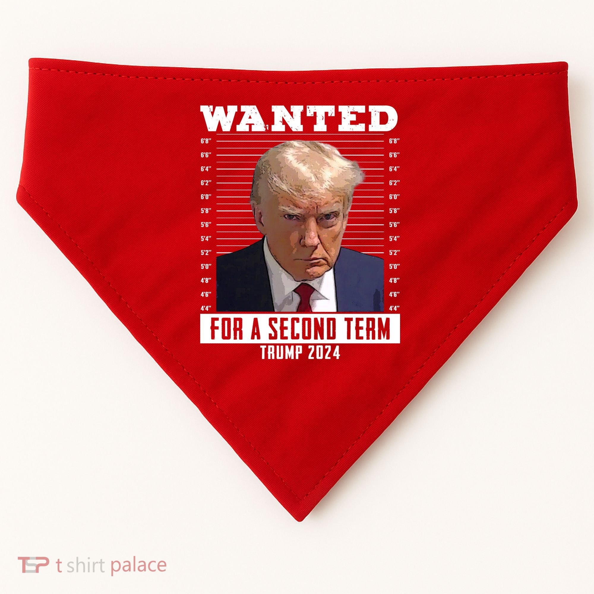 Wanted For A Second Term Trump 2024 Mugshot USA-Made Doggie Bandana