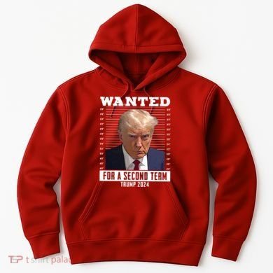 Wanted For A Second Term Trump 2024 Mugshot Hoodie