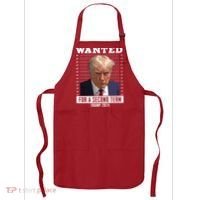 Wanted For A Second Term Trump 2024 Mugshot Apron thumb 0