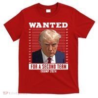 Wanted For A Second Term Trump 2024 Mugshot T-Shirt thumb 0