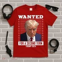 Wanted For A Second Term Trump 2024 Mugshot T-Shirt thumb 5