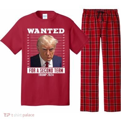 Wanted For A Second Term Trump 2024 Mugshot Pajama Set