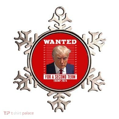 Wanted For A Second Term Trump 2024 Mugshot Ornament