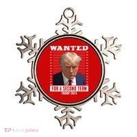 Wanted For A Second Term Trump 2024 Mugshot Ornament thumb 0