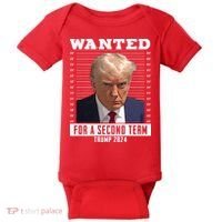 Wanted For A Second Term Trump 2024 Mugshot Baby Bodysuit thumb 0