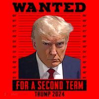 Wanted For A Second Term Trump 2024 Mugshot Santa Hat thumb 1