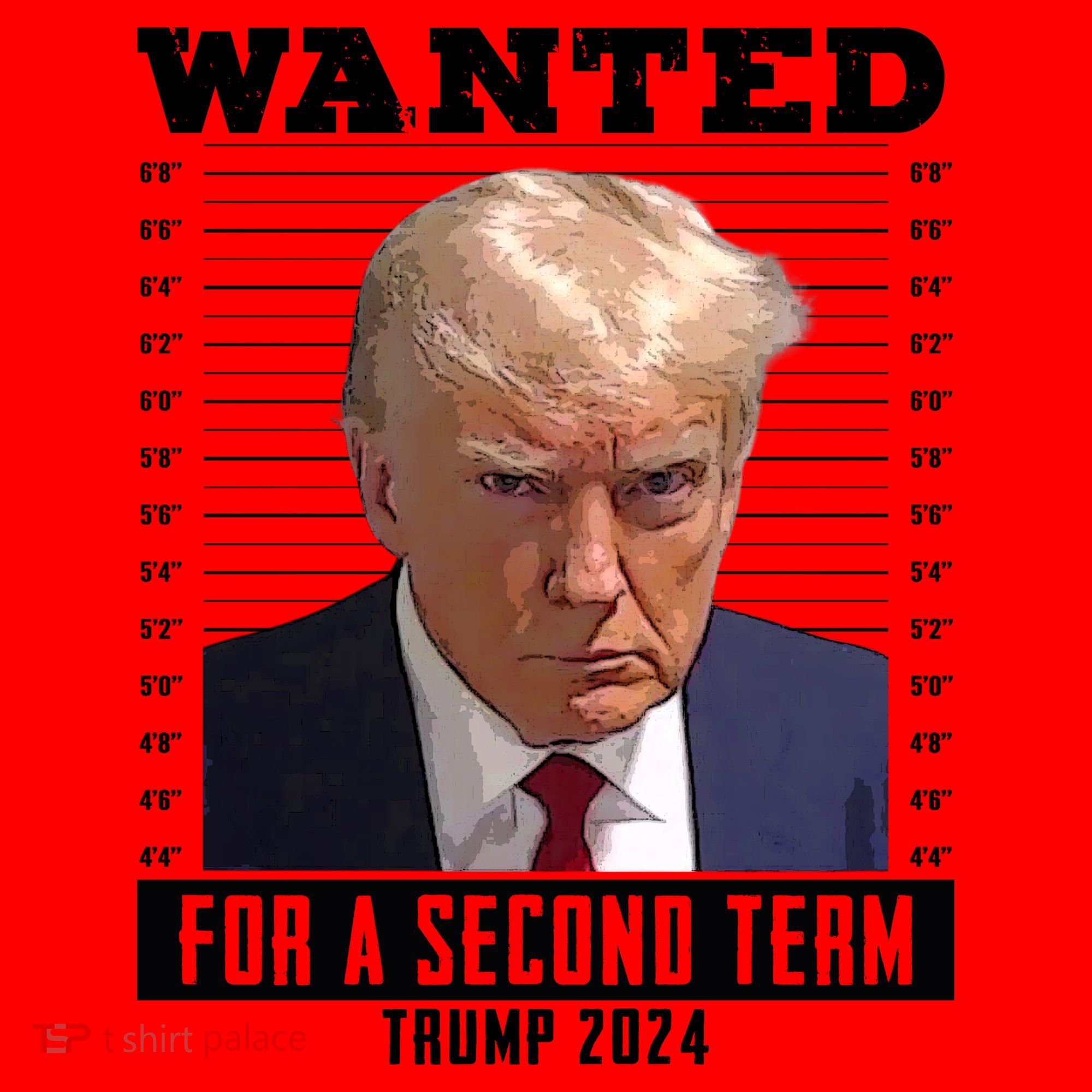 Wanted For A Second Term Trump 2024 Mugshot Santa Hat