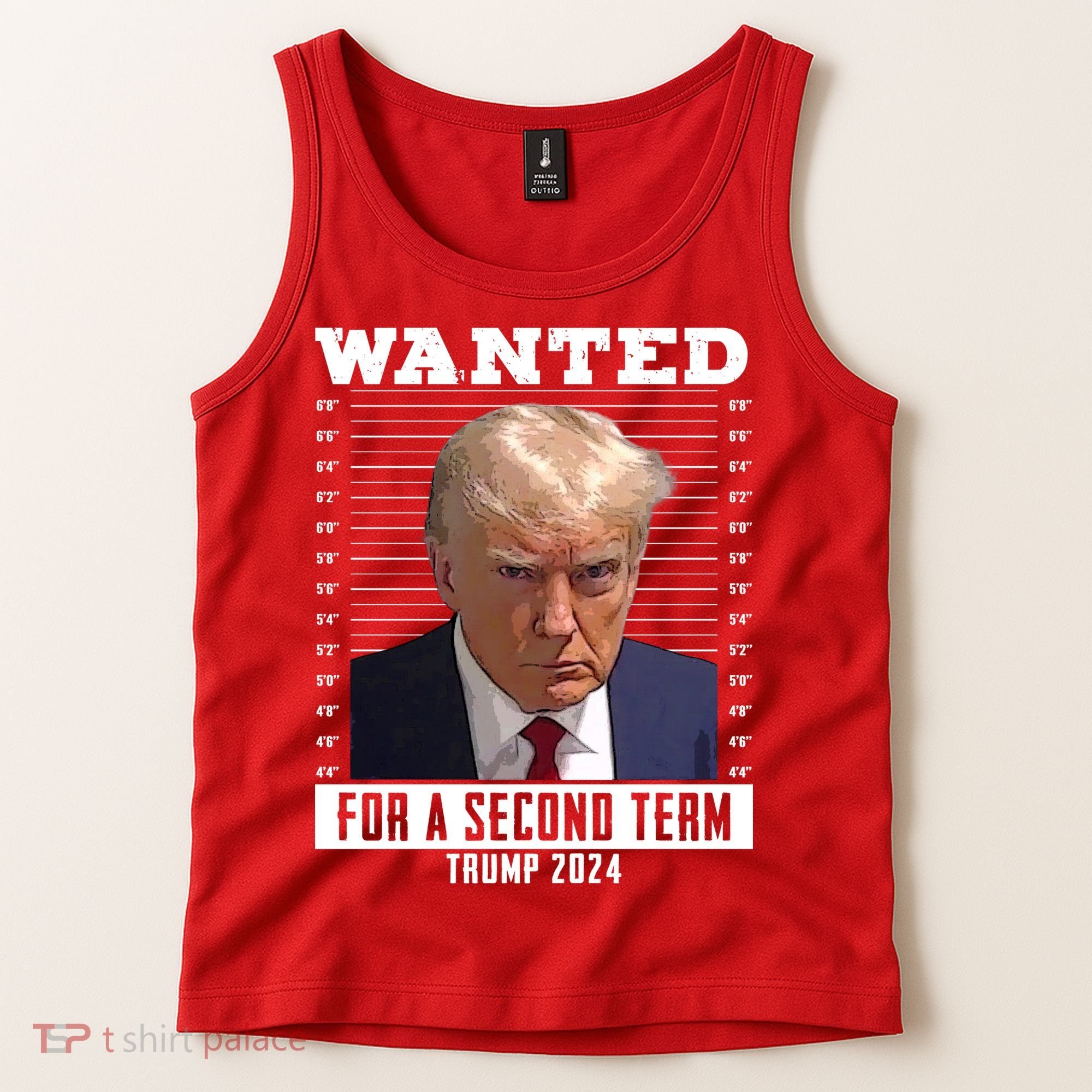Wanted For A Second Term Trump 2024 Mugshot Tank Top
