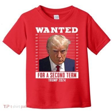 Wanted For A Second Term Trump 2024 Mugshot Toddler T-Shirt