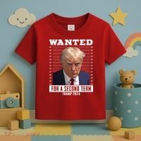Wanted For A Second Term Trump 2024 Mugshot Toddler T-Shirt thumb 3