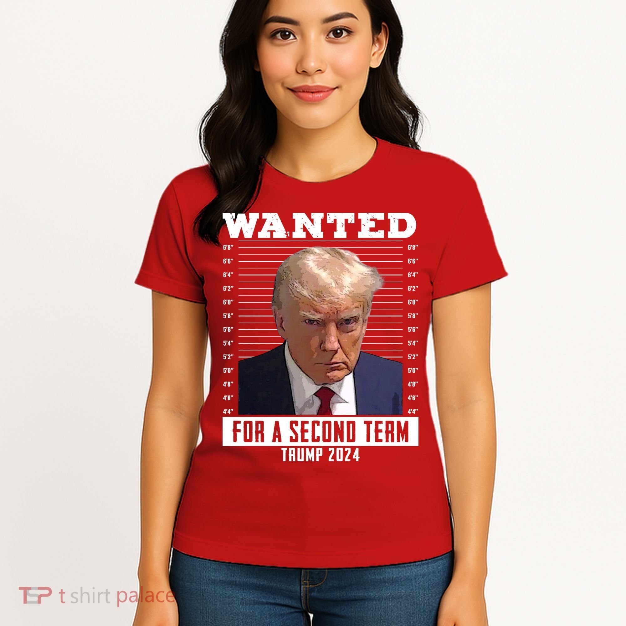 Wanted For A Second Term Trump 2024 Mugshot Women's T-Shirt