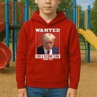 Wanted For A Second Term Trump 2024 Mugshot Kids Hoodie thumb 2