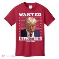 Wanted For A Second Term Trump 2024 Mugshot Kids T-Shirt thumb 0