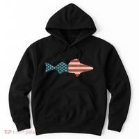 Walleye Fishing American Flag Sauger Angling Hoodie thumb 0