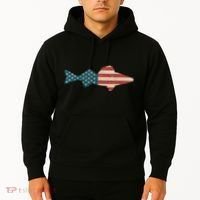 Walleye Fishing American Flag Sauger Angling Hoodie thumb 2
