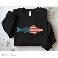 Walleye Fishing American Flag Sauger Angling Sweatshirt thumb 2