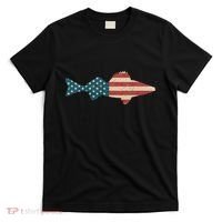 Walleye Fishing American Flag Sauger Angling T-Shirt thumb 0