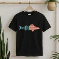 Walleye Fishing American Flag Sauger Angling T-Shirt thumb 2