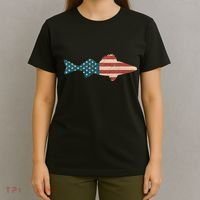 Walleye Fishing American Flag Sauger Angling T-Shirt thumb 4