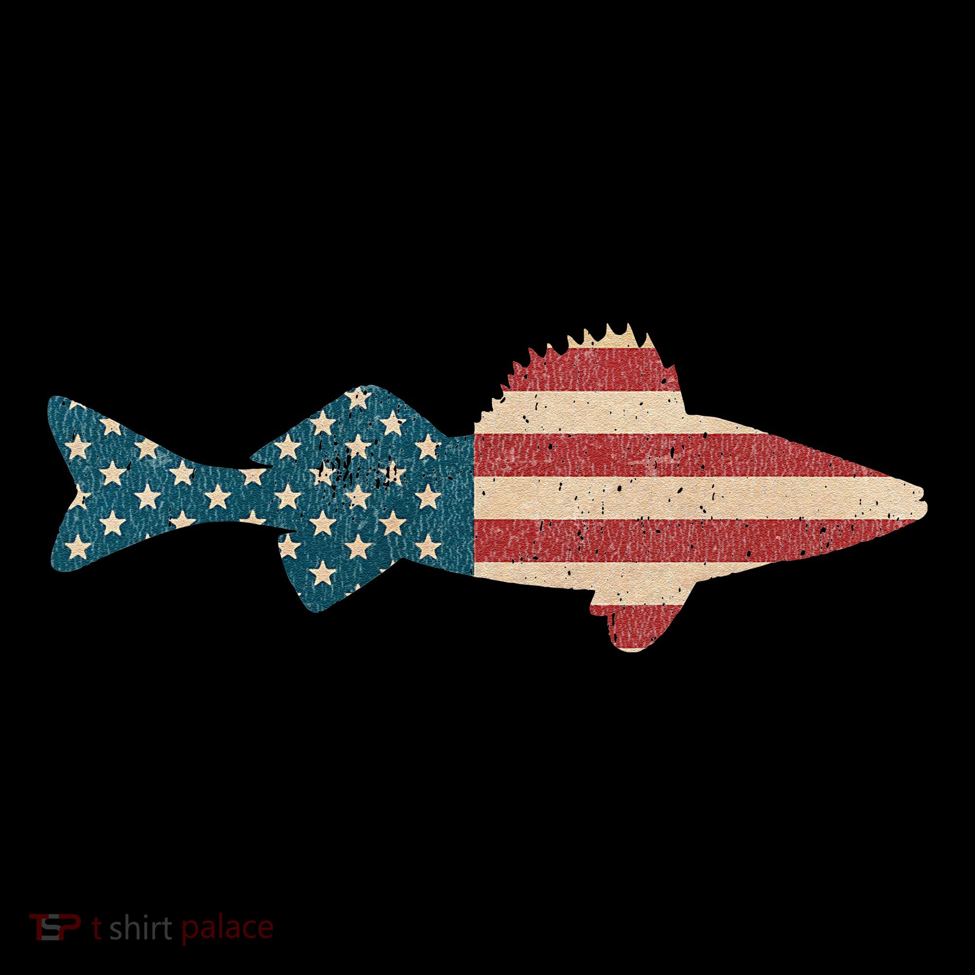 Walleye Fishing American Flag Sauger Angling Coffee Mug