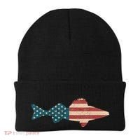 Walleye Fishing American Flag Sauger Angling Beanie thumb 0