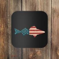 Walleye Fishing American Flag Sauger Angling Coaster thumb 0