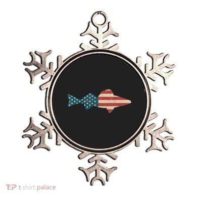 Walleye Fishing American Flag Sauger Angling Ornament