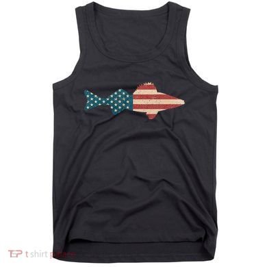 Walleye Fishing American Flag Sauger Angling Tank Top