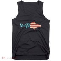 Walleye Fishing American Flag Sauger Angling Tank Top thumb 0