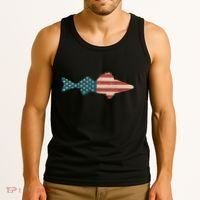 Walleye Fishing American Flag Sauger Angling Tank Top thumb 3