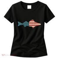 Walleye Fishing American Flag Sauger Angling Women's T-Shirt thumb 0