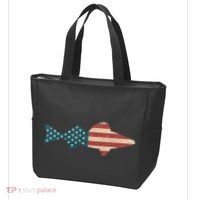Walleye Fishing American Flag Sauger Angling Tote Bag thumb 3