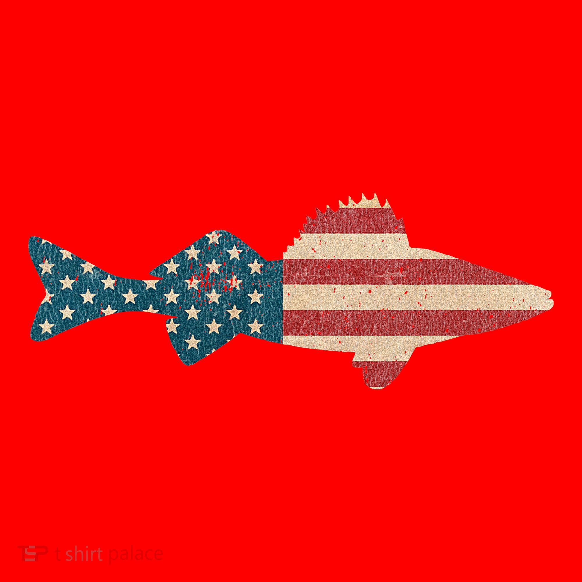 Walleye Fishing American Flag Sauger Angling Santa Hat