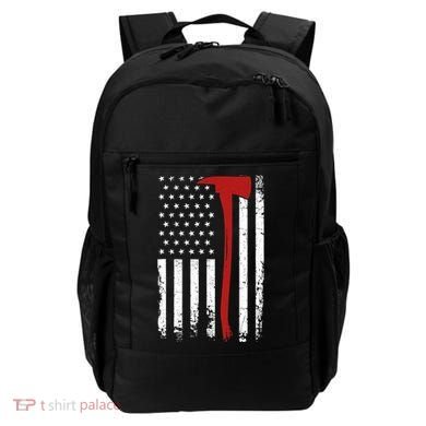 Wildland Firefighter Axe American Flag Thin Red Line Fireman Backpack