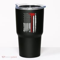 Wildland Firefighter Axe American Flag Thin Red Line Fireman Tumbler thumb 0