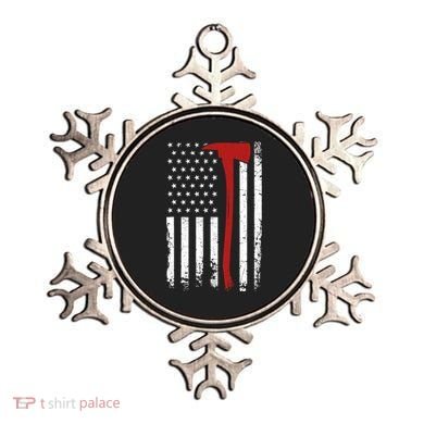 Wildland Firefighter Axe American Flag Thin Red Line Fireman Ornament