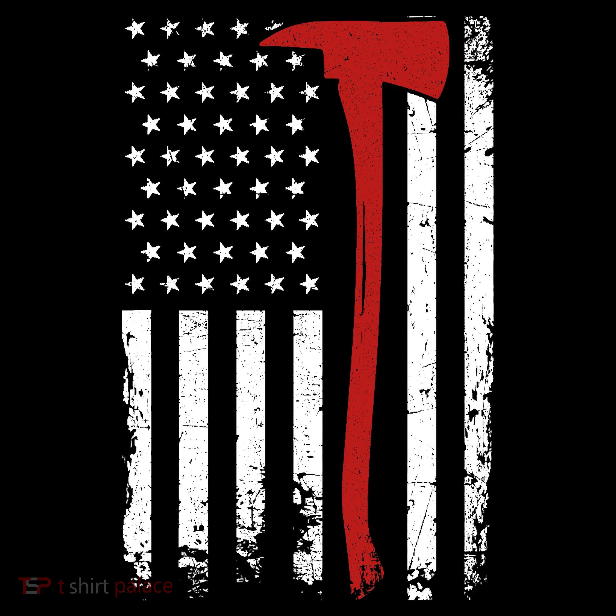 Wildland Firefighter Axe American Flag Thin Red Line Fireman Ornament
