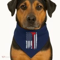 Wildland Firefighter Axe American Flag Thin Red Line Fireman USA-Made Doggie Bandana thumb 1