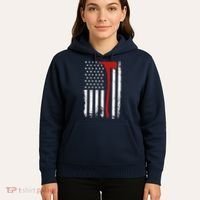 Wildland Firefighter Axe American Flag Thin Red Line Fireman Hoodie thumb 5
