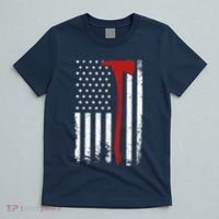 Wildland Firefighter Axe American Flag Thin Red Line Fireman T-Shirt thumb 5