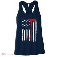 Wildland Firefighter Axe American Flag Thin Red Line Fireman Women's Tank Top thumb 0