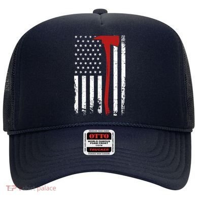 Wildland Firefighter Axe American Flag Thin Red Line Fireman Hat