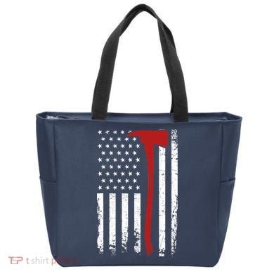 Wildland Firefighter Axe American Flag Thin Red Line Fireman Tote Bag