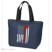 Wildland Firefighter Axe American Flag Thin Red Line Fireman Tote Bag thumb 3