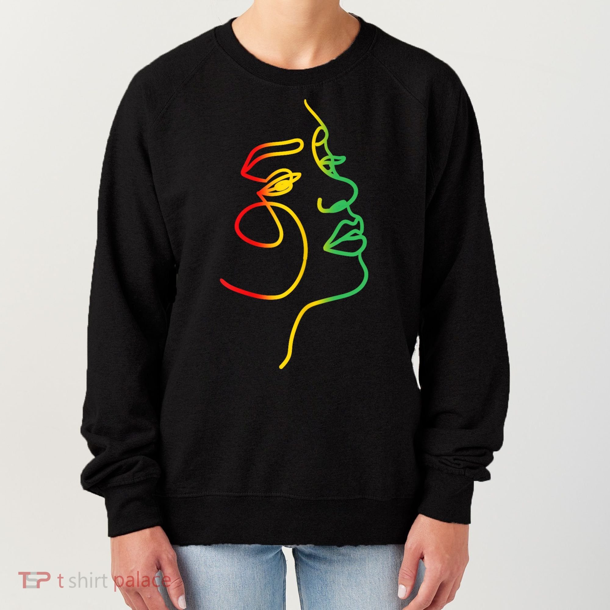 Womens Face Abstract Juneteenth Art Back History Women African Women's Sweatshirt