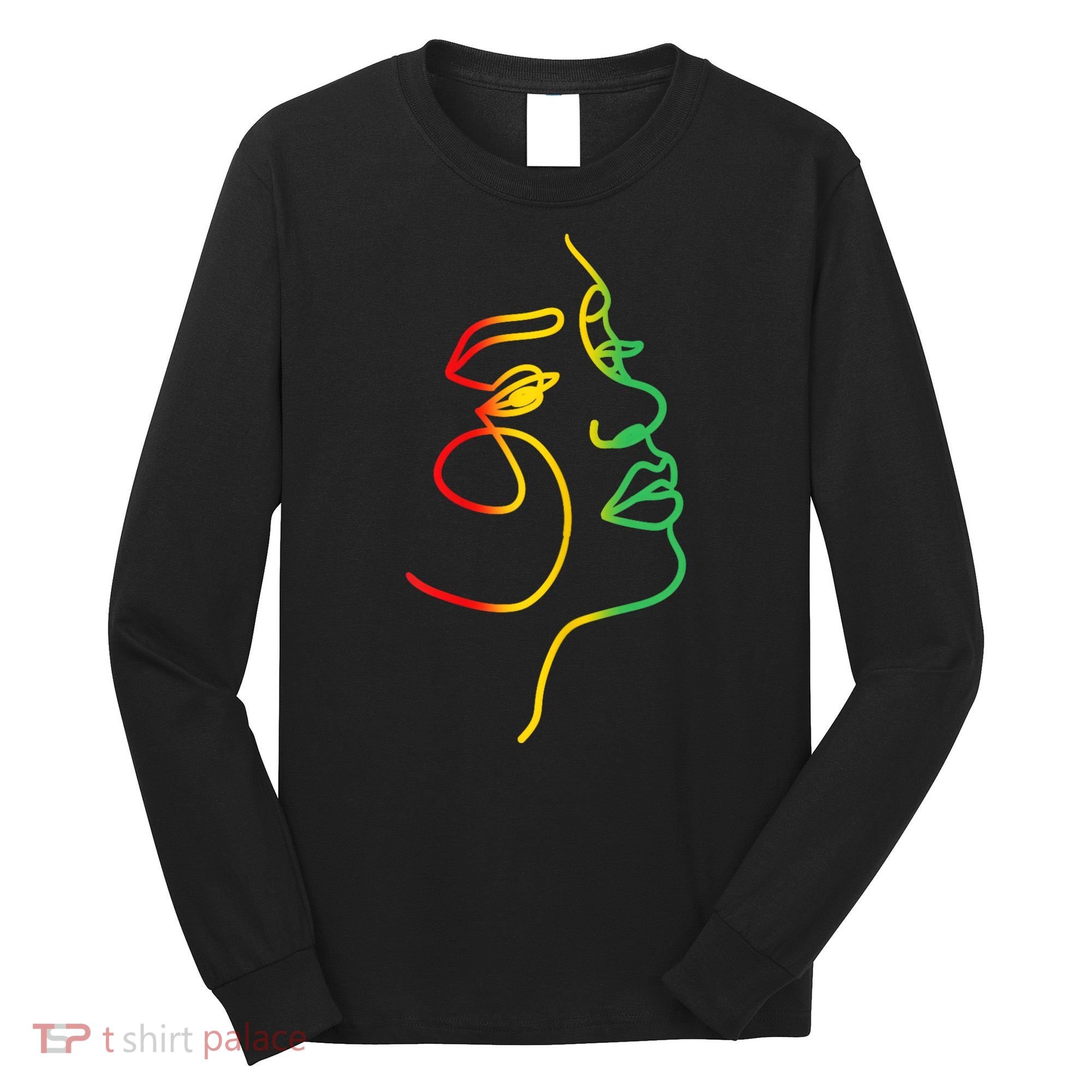 Womens Face Abstract Juneteenth Art Back History Women African Long Sleeve Shirt